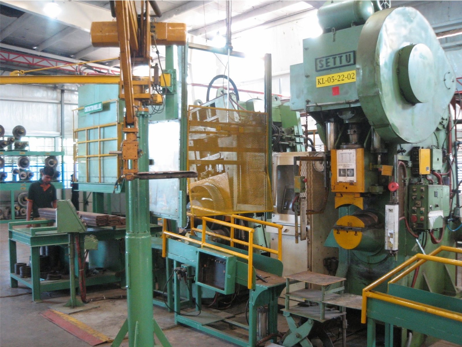 Power press machine on a wheel production line in Sri Lanka